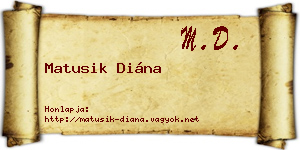 Matusik Diána névjegykártya